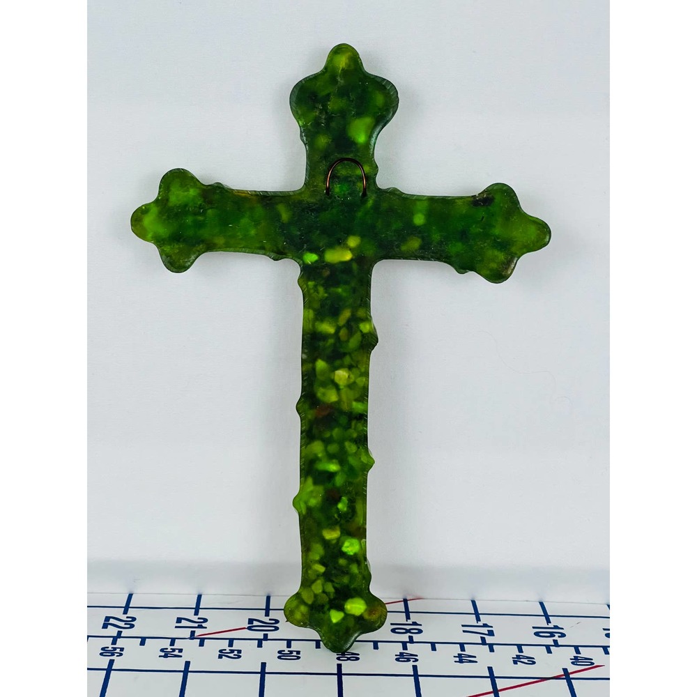 Lucite Mother of Pearl Christian Cross Crucifix Symbol of Faith & Hope VTG 8.25" - Picture 4 of 16